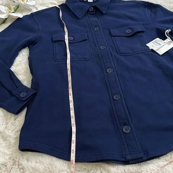 Good American Fleece Jacket in Blue Rinse Size 00/0 - Picture 12 of 14